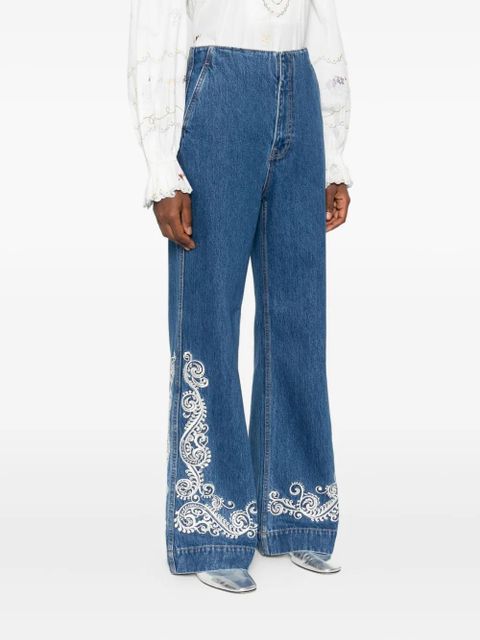 ALEMAIS embroidered-detail jeans - Blue - zdjęcie produktu nr 2