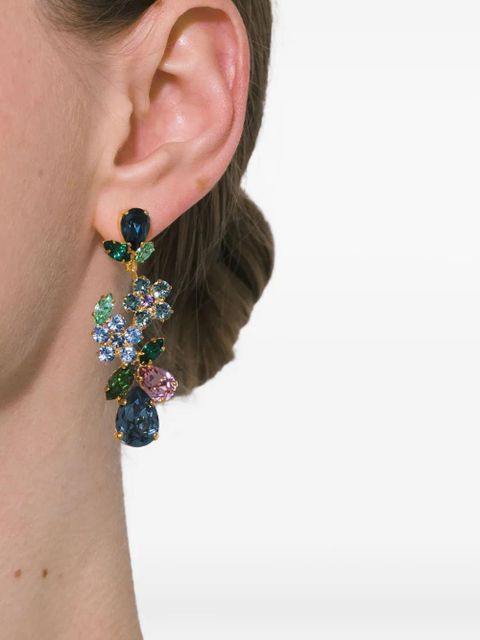 Jennifer Behr Martella floral-crystal earrings - Gold - zdjęcie produktu nr 2