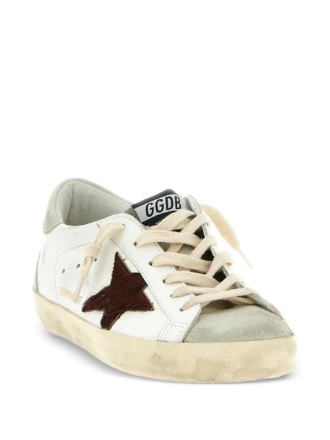 Golden Goose Superstar pony-hair star sneakers - White