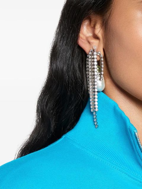 DRIES VAN NOTEN strass-embellished drop earrings - Silver