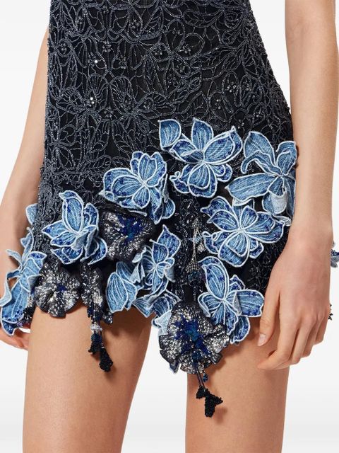 ISABEL MARANT Oliska flower-embellishment beaded-details silk dress - Black