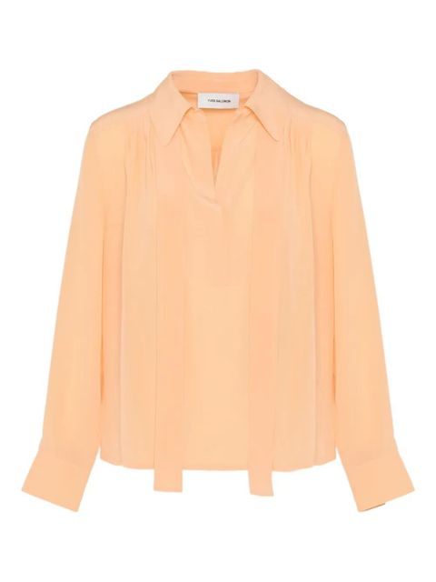 Yves Salomon tie-neck silk blouse - Orange - zdjęcie produktu nr 1