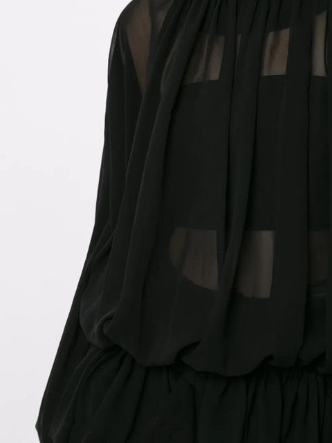 Comme Des Garçons draped semi-sheer blouse - Black