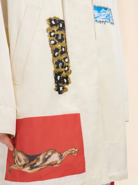 Marni patchwork hooded parka - White