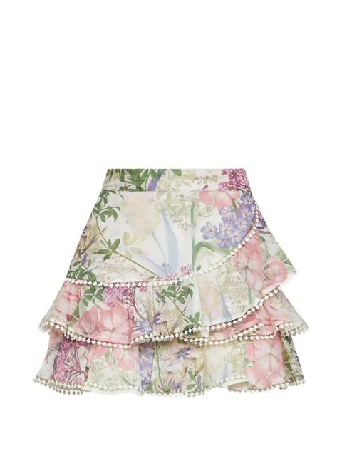 Charo Ruiz Ibiza Fera floral-print ruffled mini skirt - Neutrals - zdjęcie produktu nr 1