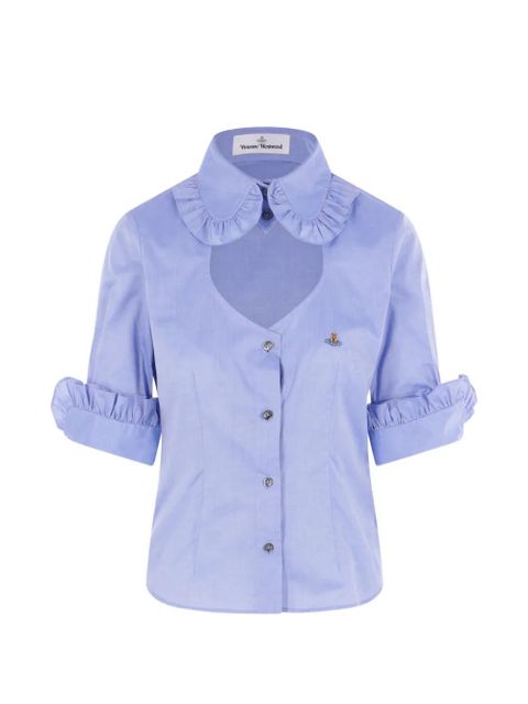 Vivienne Westwood ruffled heart-neckline shirt - Blue - zdjęcie produktu nr 1