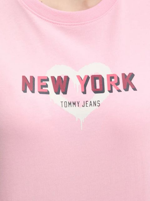 Tommy Jeans t-shirt bawełniany damski kolor różowy DW0DW21769