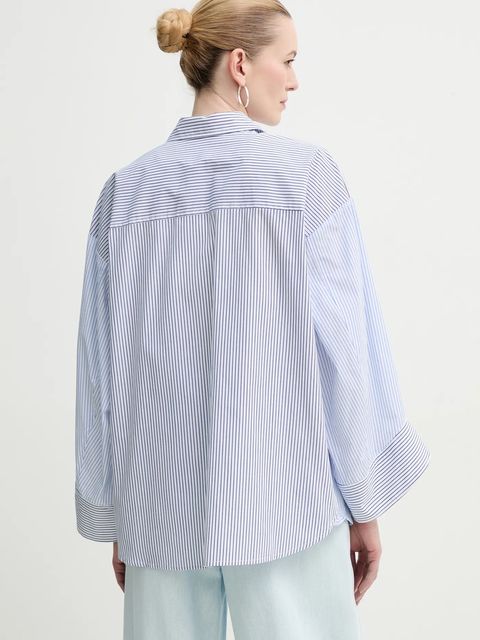 MUNTHE koszula bawełniana FILBERTO damska kolor niebieski relaxed z kołnierzykiem klasycznym 251102325126 - zdjęcie produktu nr 2