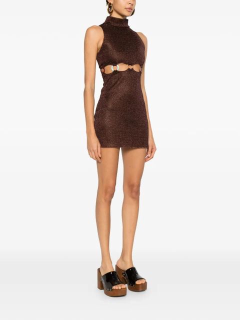 Oséree cut-out high-neck dress - Brown