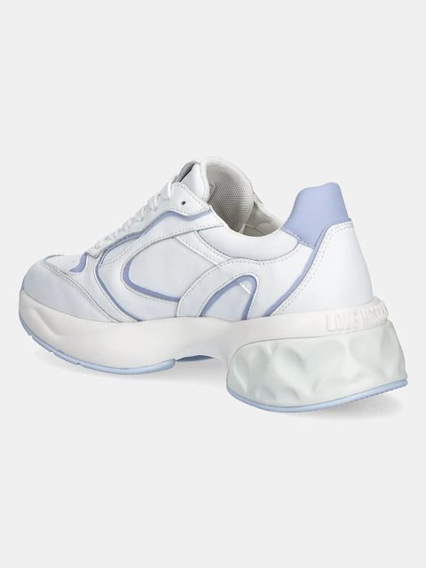 Love Moschino sneakersy skórzane kolor biały JA15296G1MIA110E