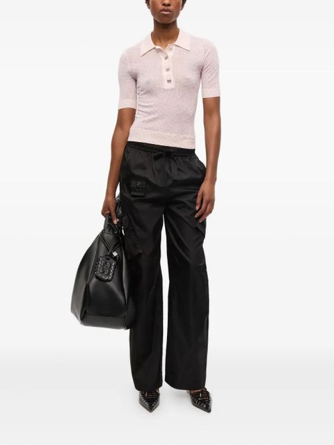 GANNI patterned-jacquard top - Pink - zdjęcie produktu nr 2