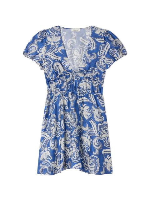SANDRO V-neck floral-print dress - Blue - zdjęcie produktu nr 1