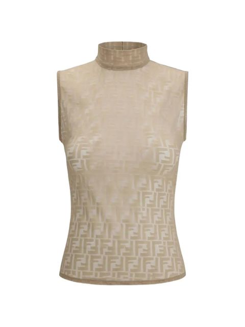 FENDI logo-pattern sleeveless top - Neutrals - zdjęcie produktu nr 1