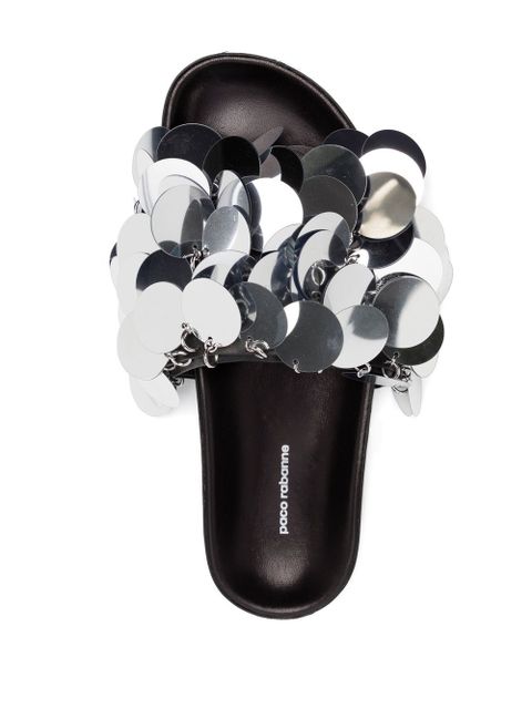 Rabanne Sparkle disc-detailing sandals - Silver