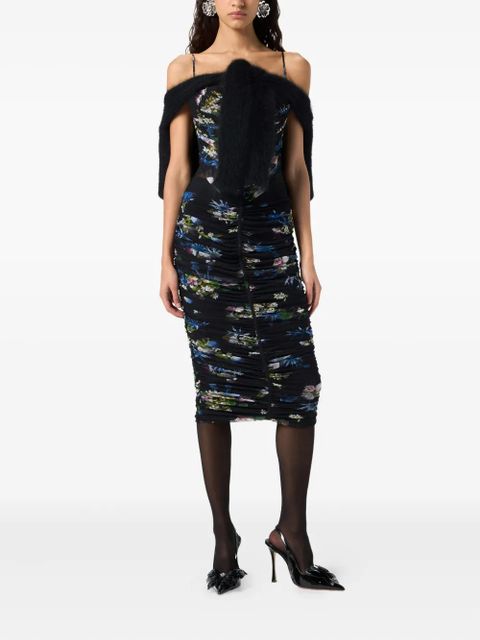 Blumarine floral-print midi dress - Black - zdjęcie produktu nr 2