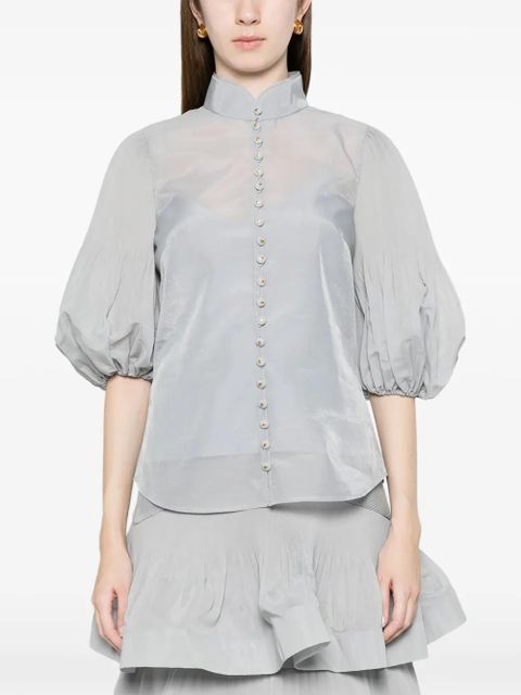 ZIMMERMANN button bishop-sleeved blouse - Blue