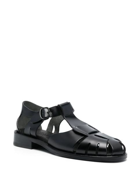 Hereu Pesca cut-out leather sandals - Black