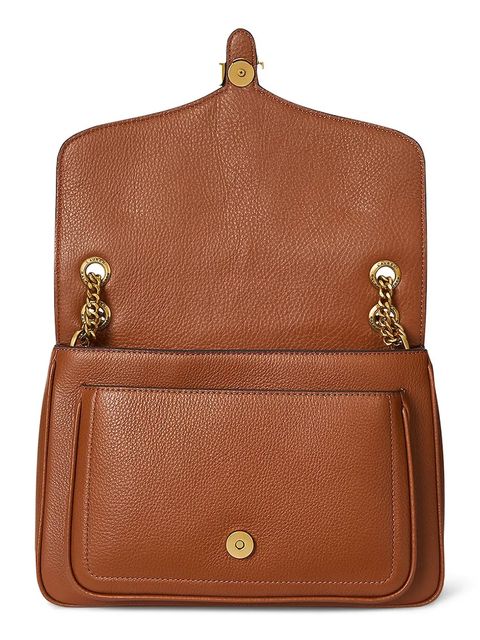 Lauren Ralph Lauren torebka skórzana kolor brązowy 431974551