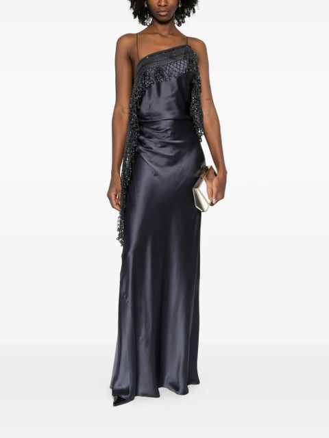 Christopher Esber droplet bead crochet cami dress - Grey - zdjęcie produktu nr 2