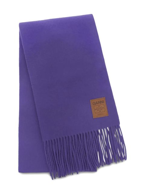 GANNI fringed scarf - Purple - zdjęcie produktu nr 1