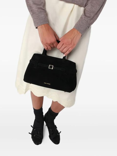 Manu Atelier buckle-fastening suede tote bag - Black - zdjęcie produktu nr 2