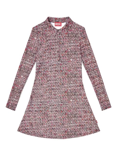 Diesel bouclé-print mini shirt dress - Pink - zdjęcie produktu nr 1