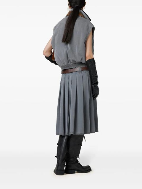 Miu Miu pleated chambray skirt - Grey