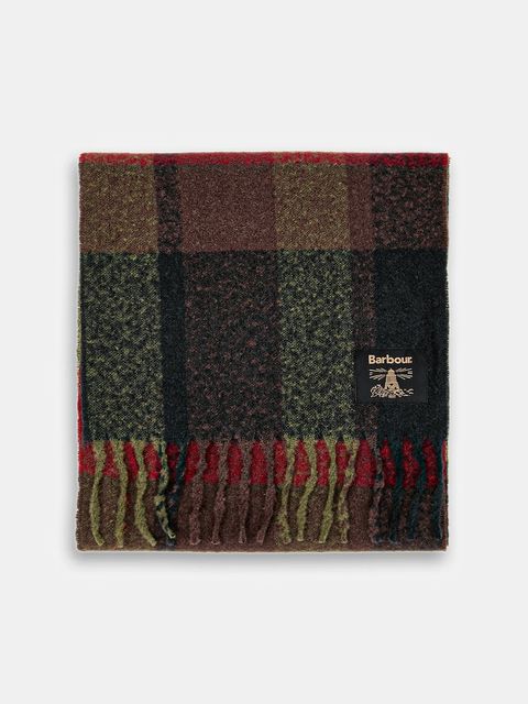 Barbour szalik kolor zielony wzorzysty USC0391 - zdjęcie produktu nr 2