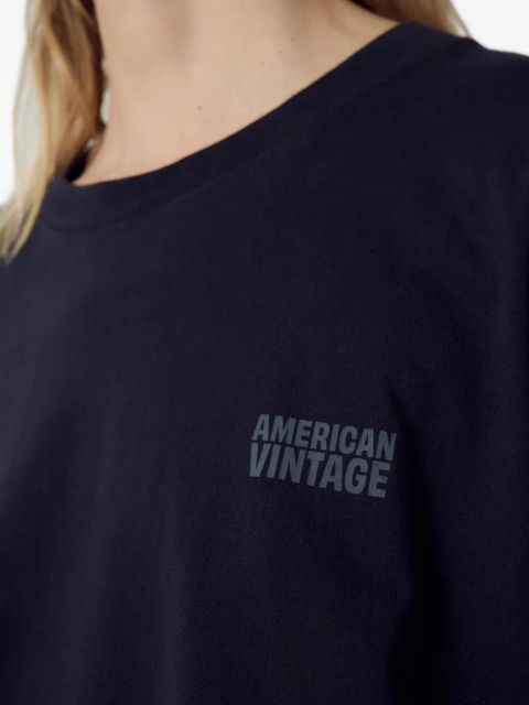 American Vintage logo-print oversized T-shirt - Black