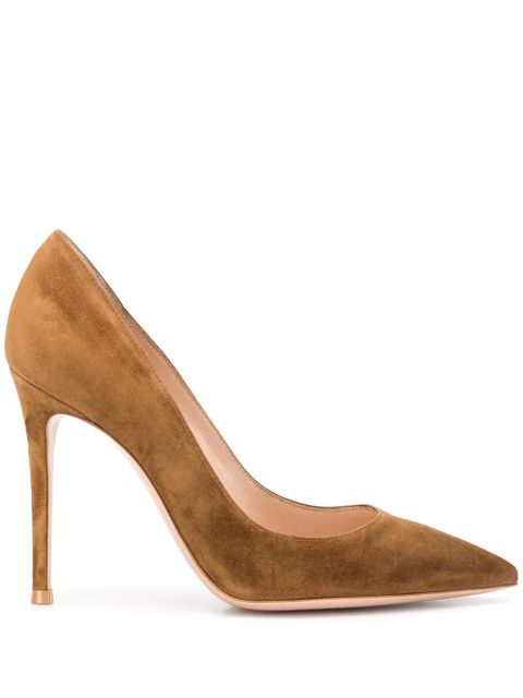 Gianvito Rossi textured pointed toe pumps - Brown - zdjęcie produktu nr 1