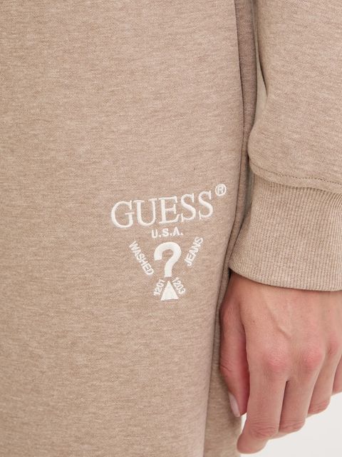 Guess spodnie dresowe ROBERTA kolor beżowy z aplikacją V5RB12 KC3D2