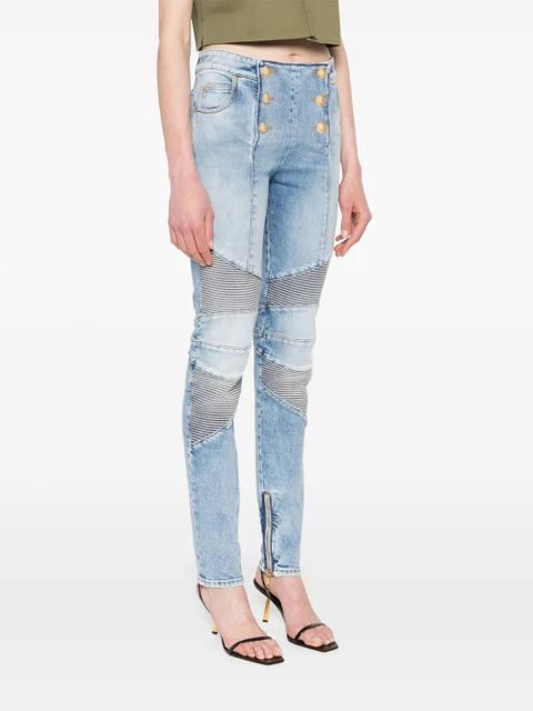 Balmain panelled jeans - Blue