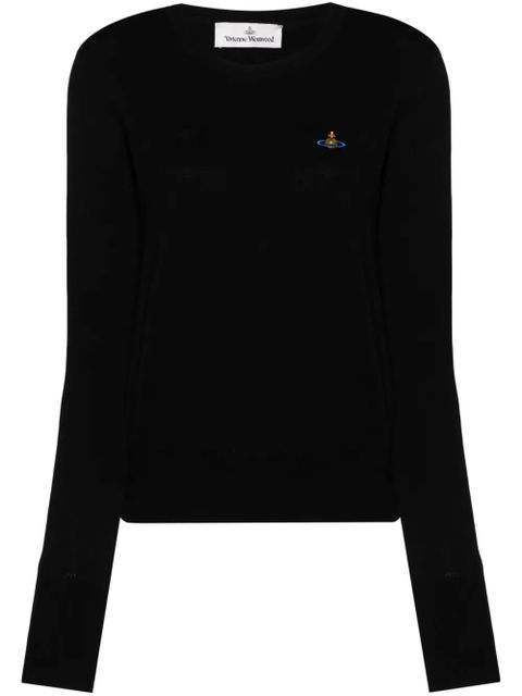 Vivienne Westwood Orb-embroidered crew-neck jumper - Black - zdjęcie produktu nr 1