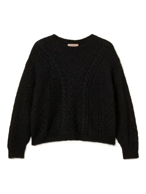 TWINSET openwork wool-blend sweater - Black - zdjęcie produktu nr 1