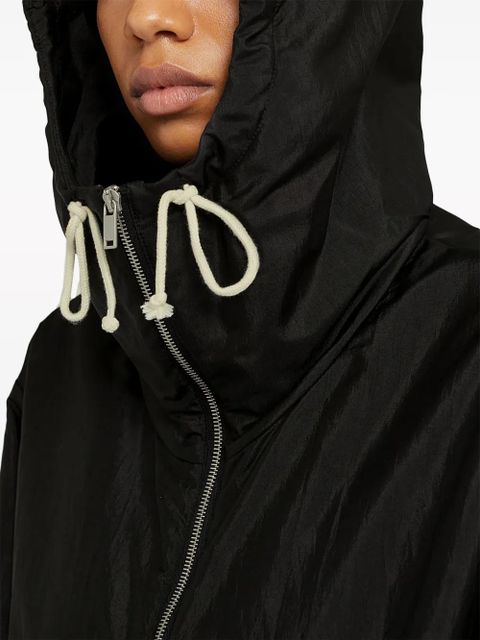 Jil Sander zip-up hooded jacket - Black