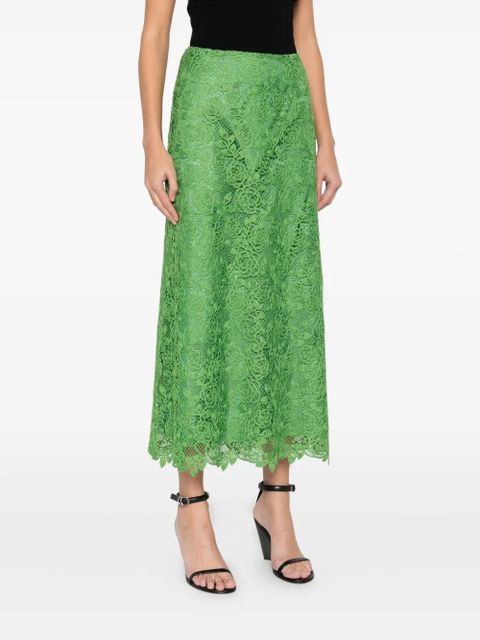 Anna Sui floral lace skirt - Green