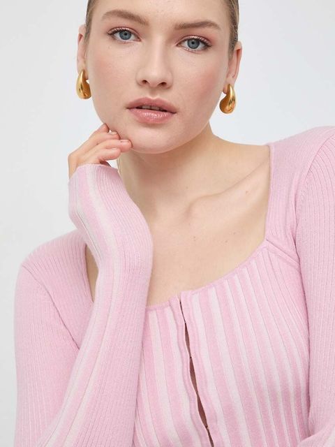 Guess kardigan ALLIE damski kolor różowy lekki W4RR43 Z2YN2