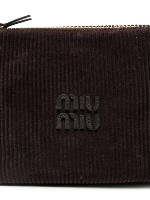 Miu Miu corduroy logo shoulder bag - Brown