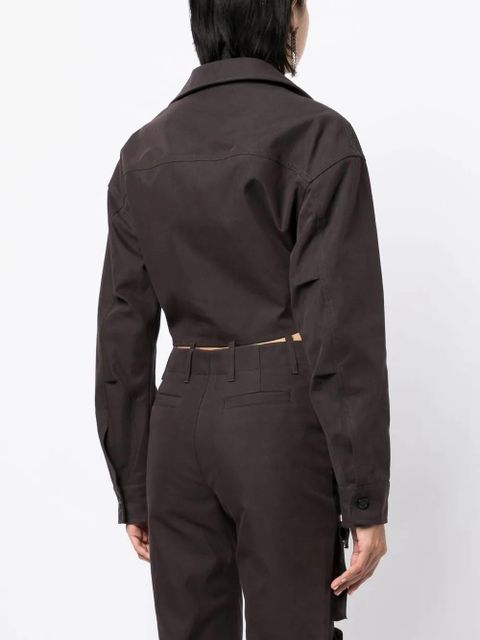 Off-White twisted cropped shirt - Grey