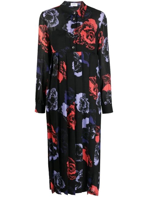 Ferragamo floral-print midi dress - Black - zdjęcie produktu nr 1