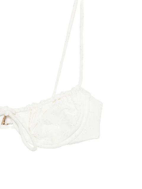 Faithfull the Brand Halo broderie anglaise bikini top - White