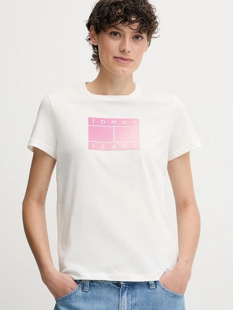 Tommy Jeans t-shirt bawełniany damski kolor biały DW0DW20905 - zdjęcie produktu nr 1
