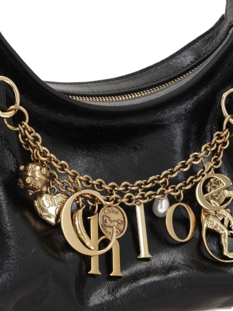 Chloé Charms embellished leather shoulder bag - Black - zdjęcie produktu nr 2