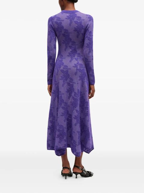 GANNI floral midi dress - Purple