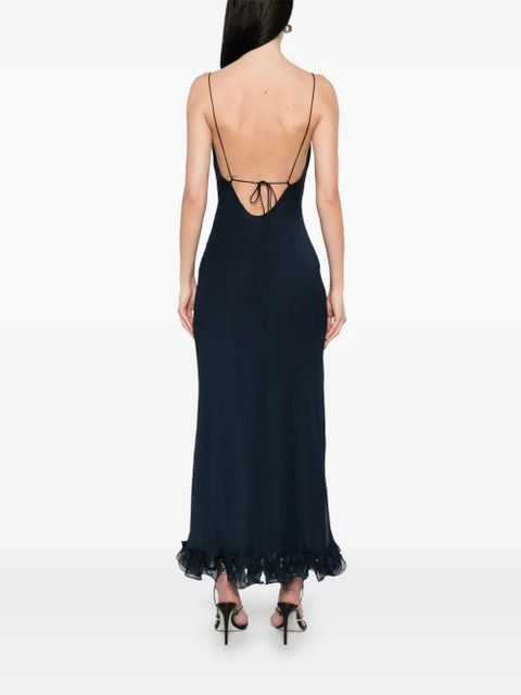 ROTATE BIRGER CHRISTENSEN ruffle-trim chiffon maxi dress - Blue
