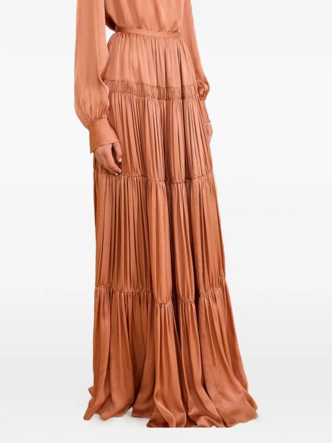 Ulla Johnson tiered pleated skirt - Brown - zdjęcie produktu nr 1