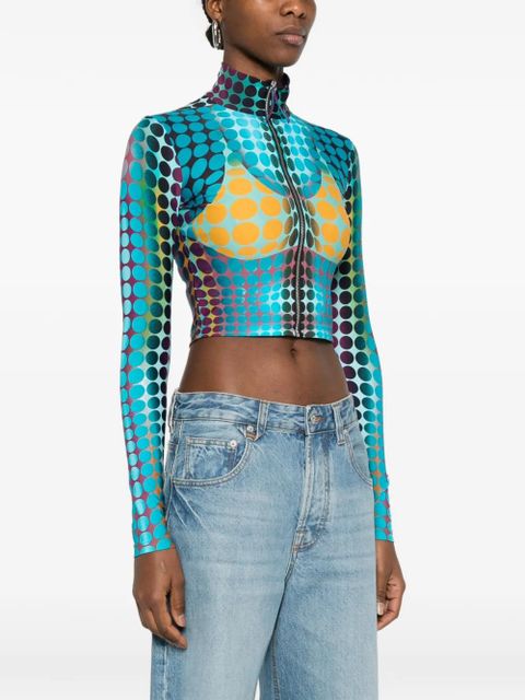 Jean Paul Gaultier long-sleeve zip-fastening top - Blue - zdjęcie produktu nr 2