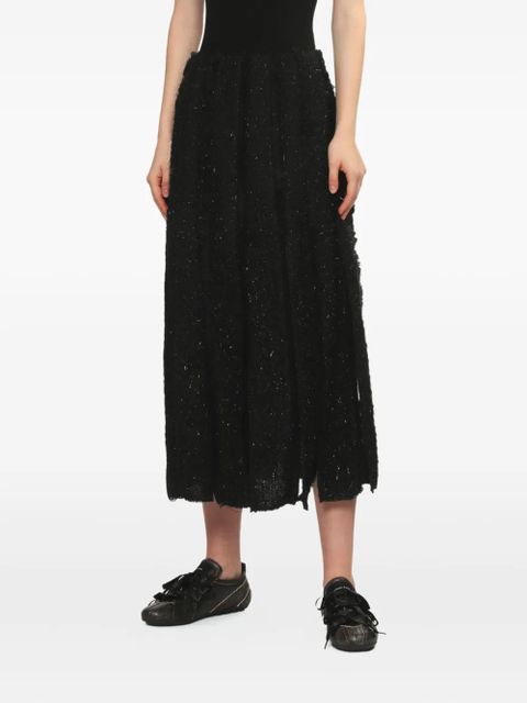 Simone Rocha pleated metallic-details midi skirt - Black