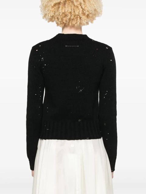 MM6 Maison Margiela Numbers-motif sweater - Black