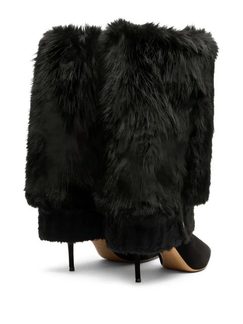 Casadei 80mm leather heeled boots - Black